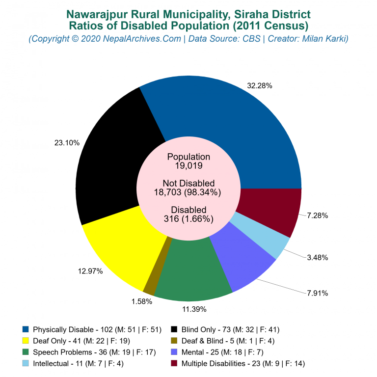 Disabled Population Charts of Nawarajpur Rural Municipality