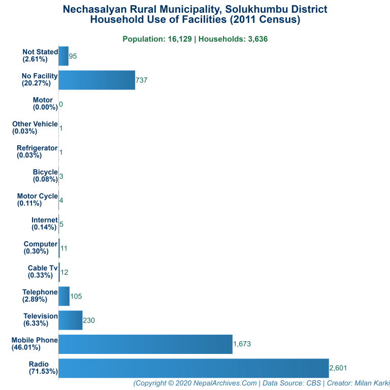 Household Facilities Bar Chart of Nechasalyan Rural Municipality