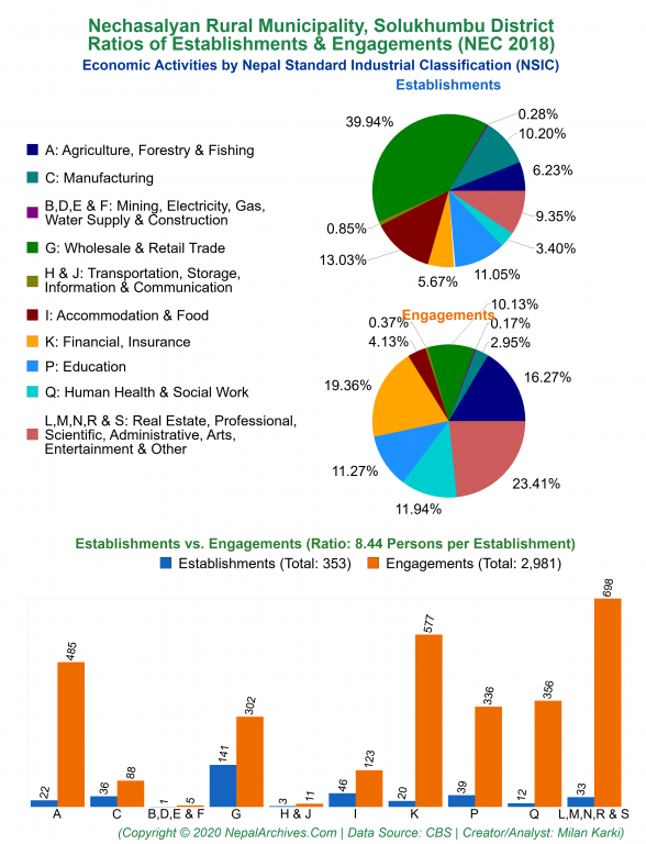 Economic Activities by NSIC Charts of Nechasalyan Rural Municipality