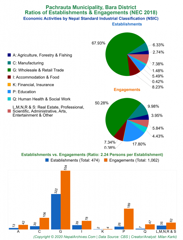 Economic Activities by NSIC Charts of Pachrauta Municipality