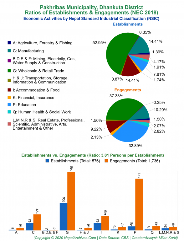 Economic Activities by NSIC Charts of Pakhribas Municipality