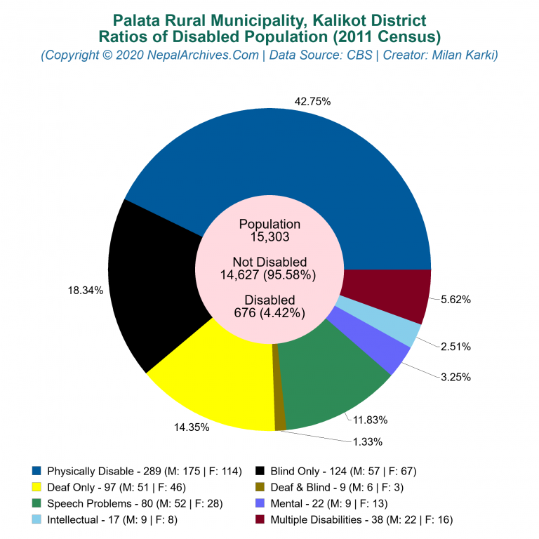 Disabled Population Charts of Palata Rural Municipality