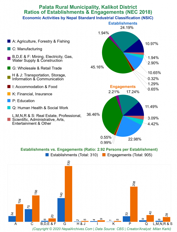 Economic Activities by NSIC Charts of Palata Rural Municipality