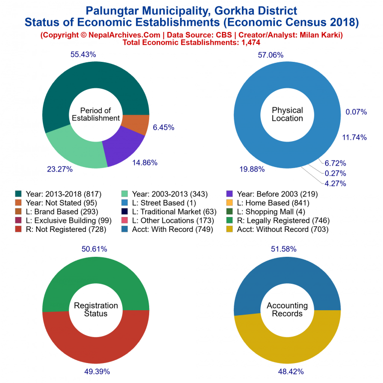 NEC 2018 Economic Establishments Charts of Palungtar Municipality