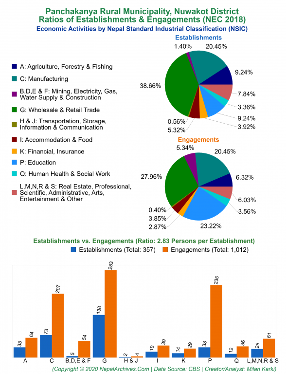 Economic Activities by NSIC Charts of Panchakanya Rural Municipality