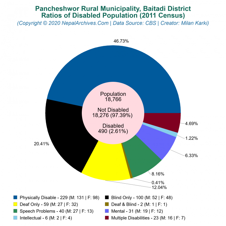 Disabled Population Charts of Pancheshwor Rural Municipality