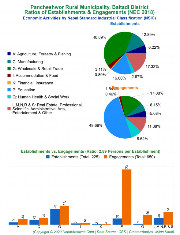 Economic Activities by NSIC Charts of Pancheshwor Rural Municipality