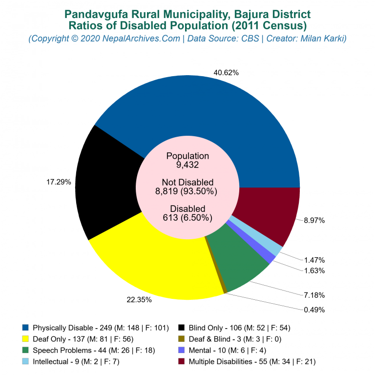 Disabled Population Charts of Pandavgufa Rural Municipality