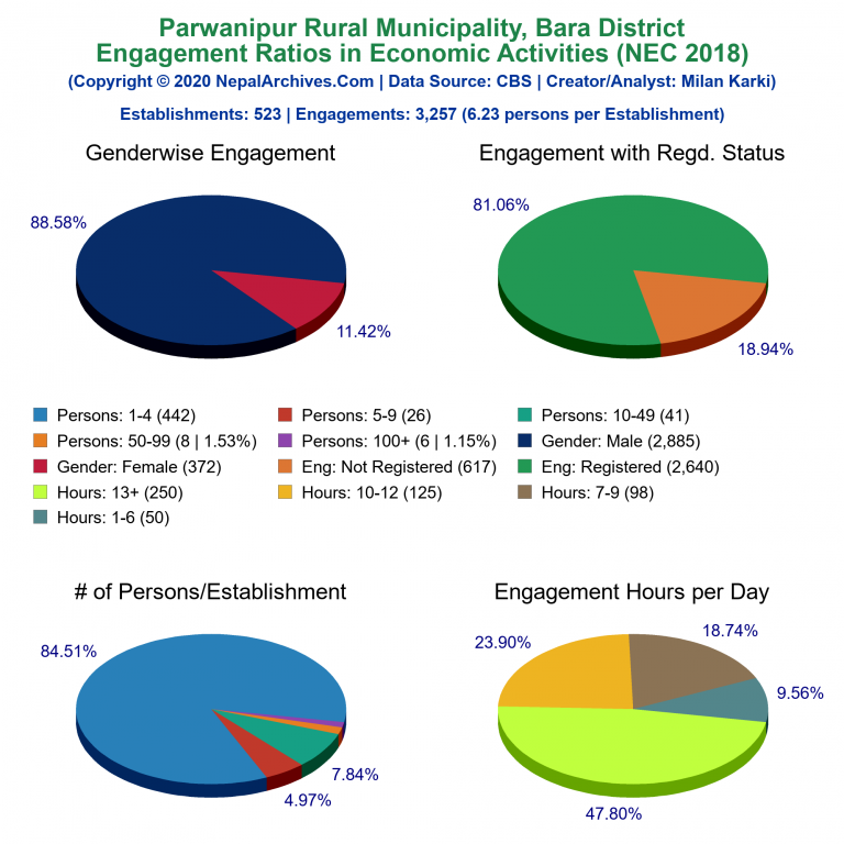 NEC 2018 Economic Engagements Charts of Parwanipur Rural Municipality