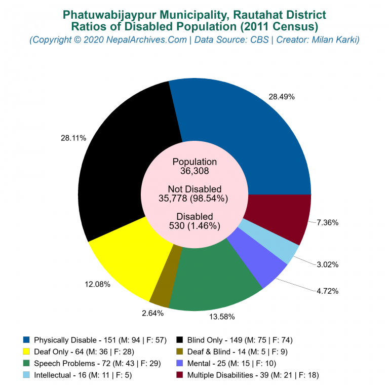 Disabled Population Charts of Phatuwabijaypur Municipality