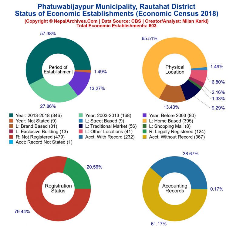 NEC 2018 Economic Establishments Charts of Phatuwabijaypur Municipality
