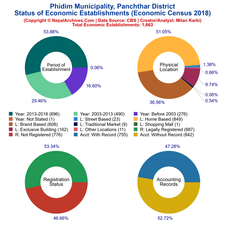 NEC 2018 Economic Establishments Charts of Phidim Municipality