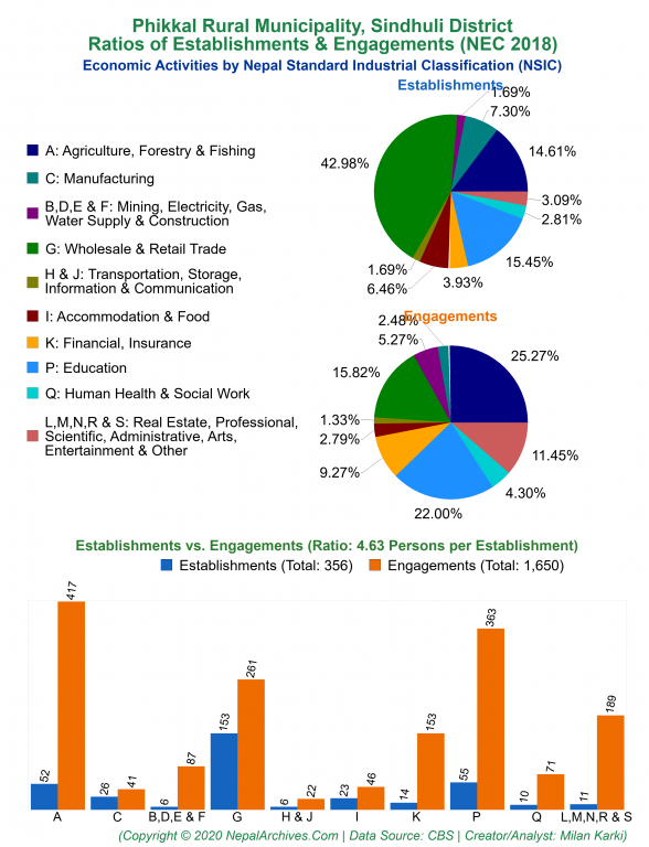 Economic Activities by NSIC Charts of Phikkal Rural Municipality