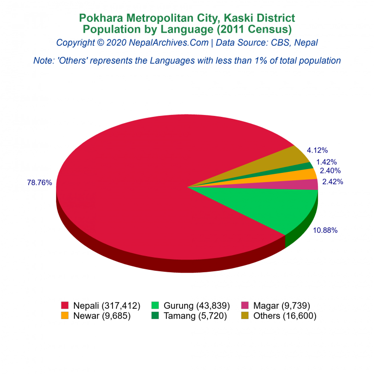 Population by Language Chart of Pokhara Metropolitan City