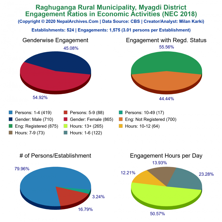 NEC 2018 Economic Engagements Charts of Raghuganga Rural Municipality