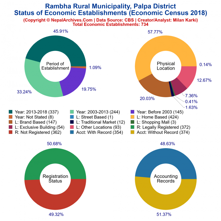 NEC 2018 Economic Establishments Charts of Rambha Rural Municipality