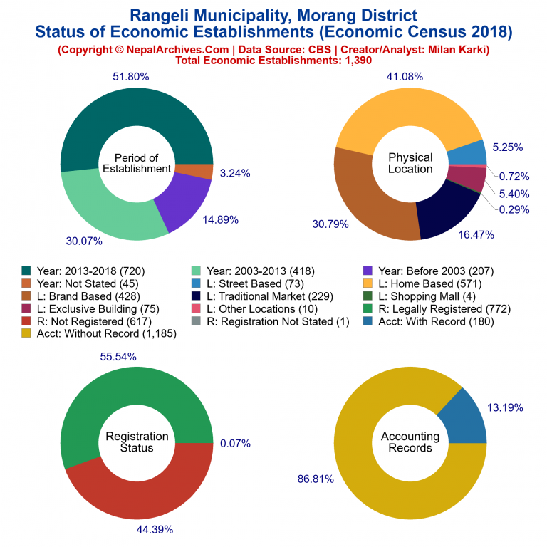 NEC 2018 Economic Establishments Charts of Rangeli Municipality