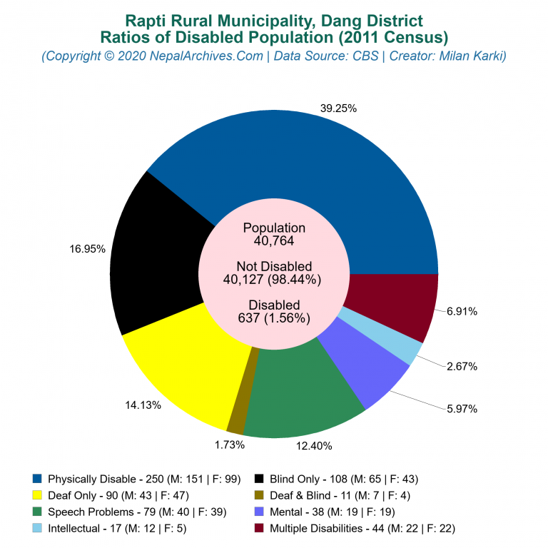 Disabled Population Charts of Rapti Rural Municipality