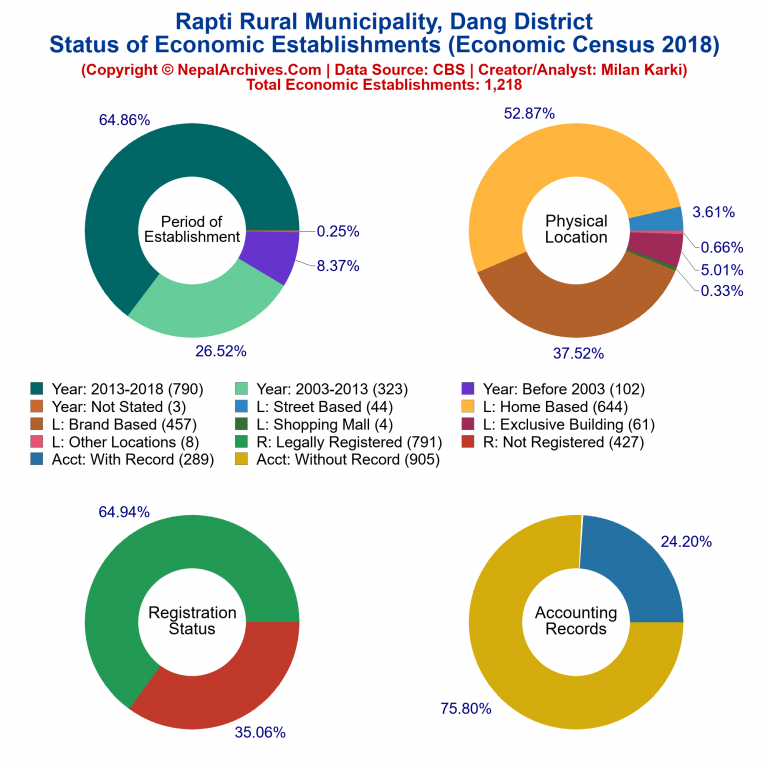 NEC 2018 Economic Establishments Charts of Rapti Rural Municipality