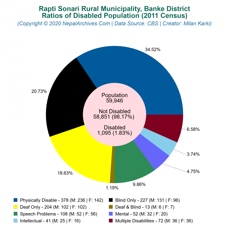 Disabled Population Charts of Rapti Sonari Rural Municipality
