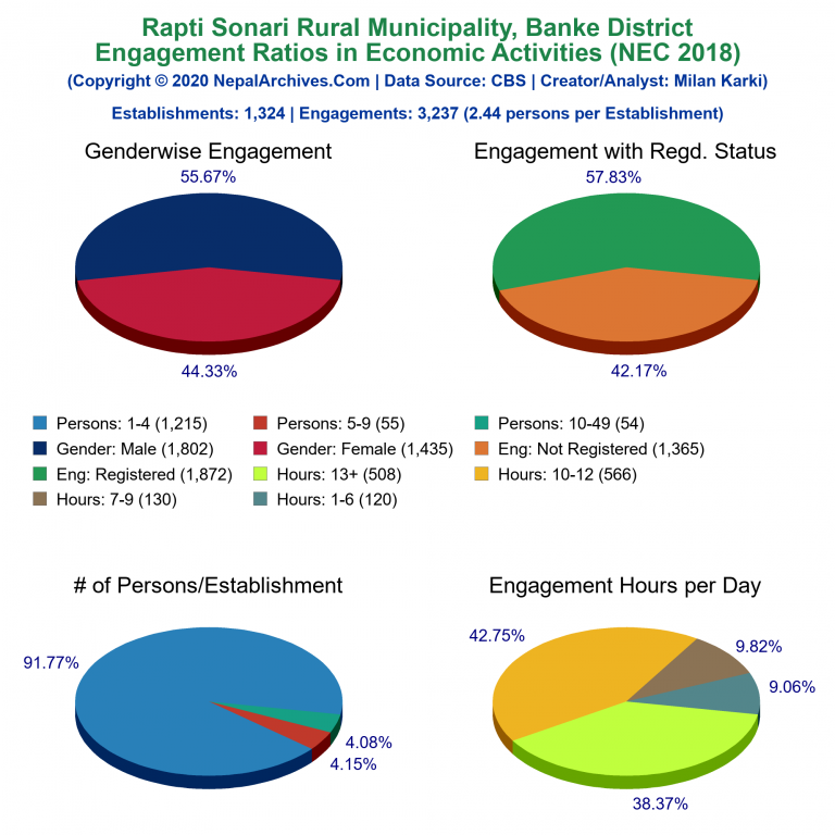 NEC 2018 Economic Engagements Charts of Rapti Sonari Rural Municipality