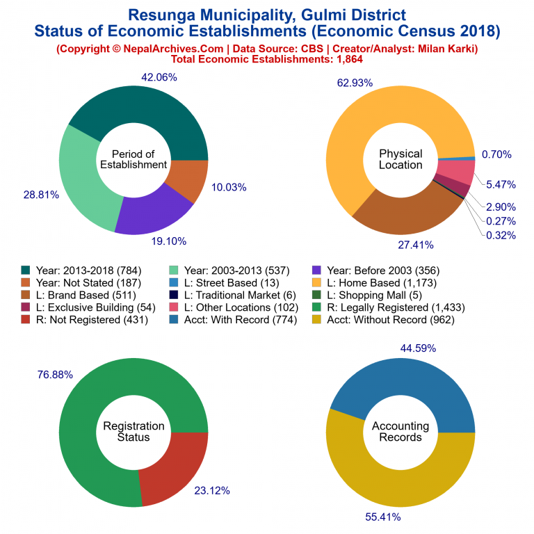 NEC 2018 Economic Establishments Charts of Resunga Municipality