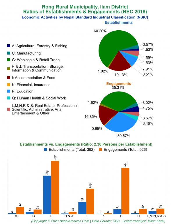 Economic Activities by NSIC Charts of Rong Rural Municipality