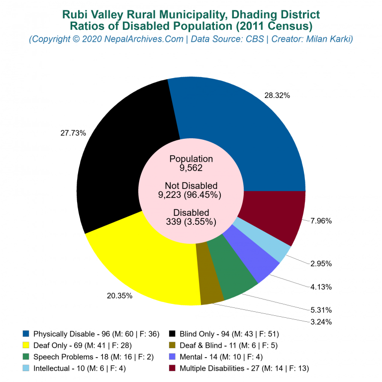 Disabled Population Charts of Rubi Valley Rural Municipality