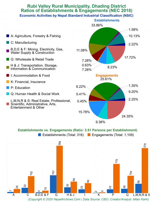 Economic Activities by NSIC Charts of Rubi Valley Rural Municipality