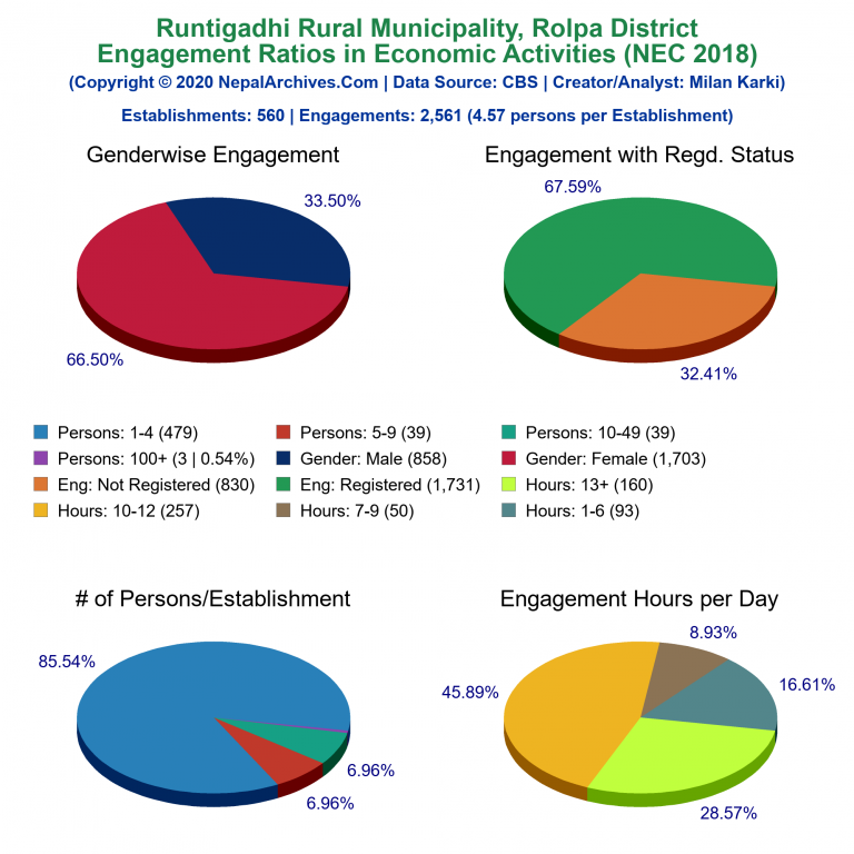 NEC 2018 Economic Engagements Charts of Runtigadhi Rural Municipality