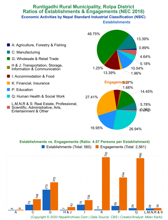 Economic Activities by NSIC Charts of Runtigadhi Rural Municipality