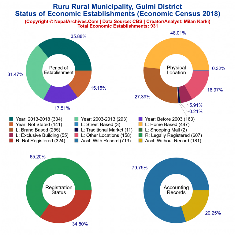 NEC 2018 Economic Establishments Charts of Ruru Rural Municipality