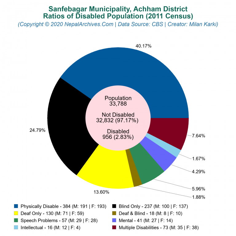 Disabled Population Charts of Sanfebagar Municipality