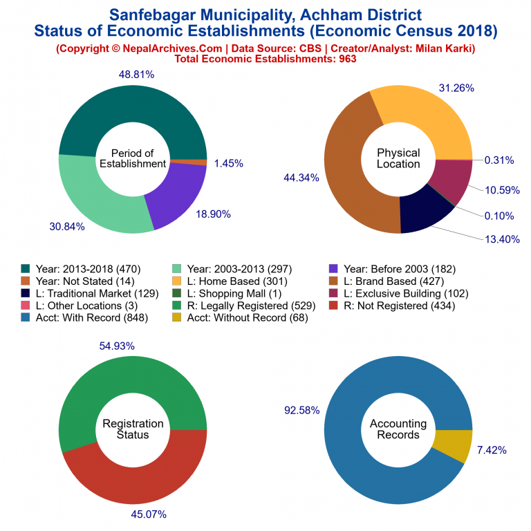 NEC 2018 Economic Establishments Charts of Sanfebagar Municipality