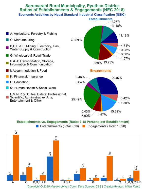 Economic Activities by NSIC Charts of Sarumarani Rural Municipality