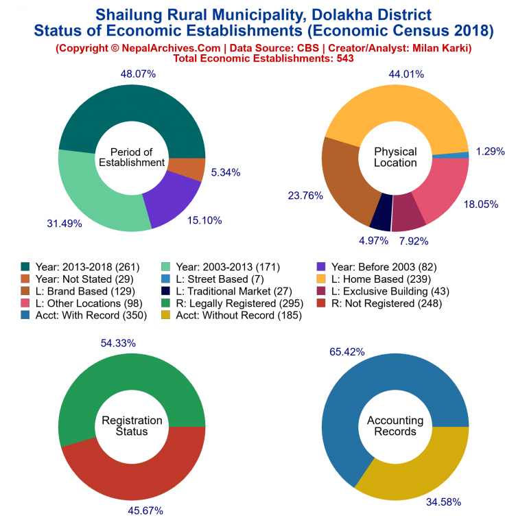 NEC 2018 Economic Establishments Charts of Shailung Rural Municipality