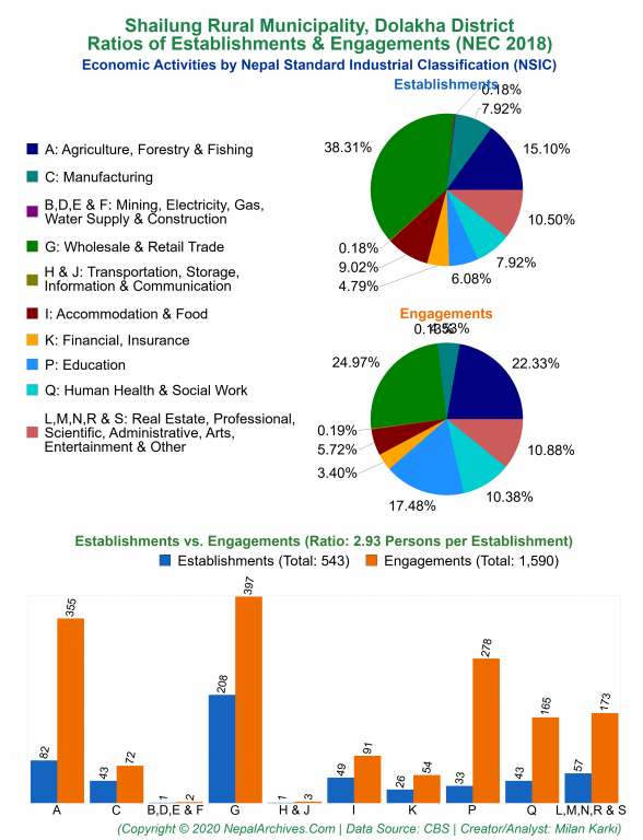 Economic Activities by NSIC Charts of Shailung Rural Municipality