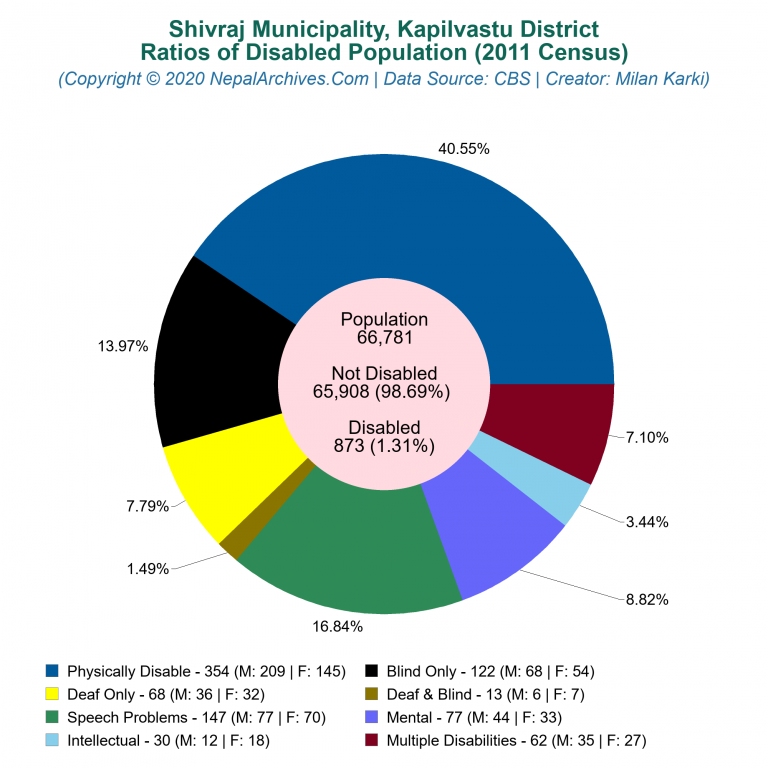 Disabled Population Charts of Shivraj Municipality