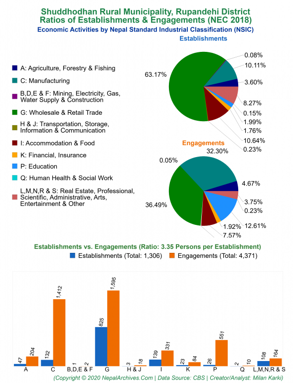 Economic Activities by NSIC Charts of Shuddhodhan Rural Municipality