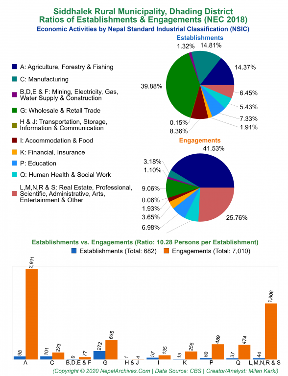 Economic Activities by NSIC Charts of Siddhalek Rural Municipality