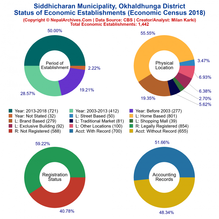 NEC 2018 Economic Establishments Charts of Siddhicharan Municipality