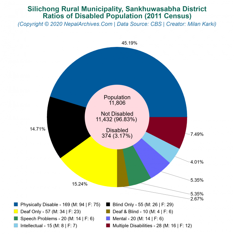Disabled Population Charts of Silichong Rural Municipality