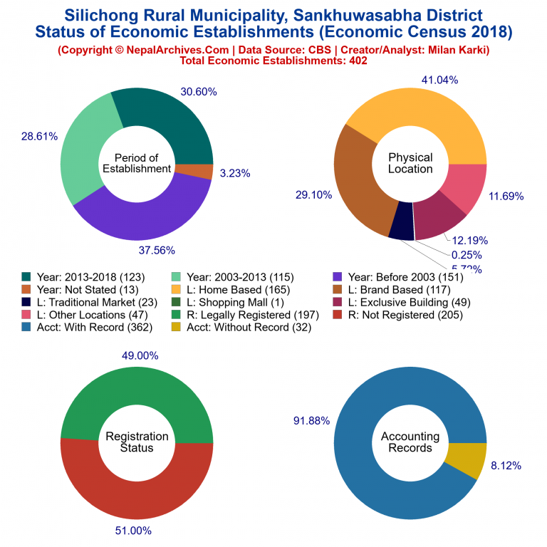 NEC 2018 Economic Establishments Charts of Silichong Rural Municipality