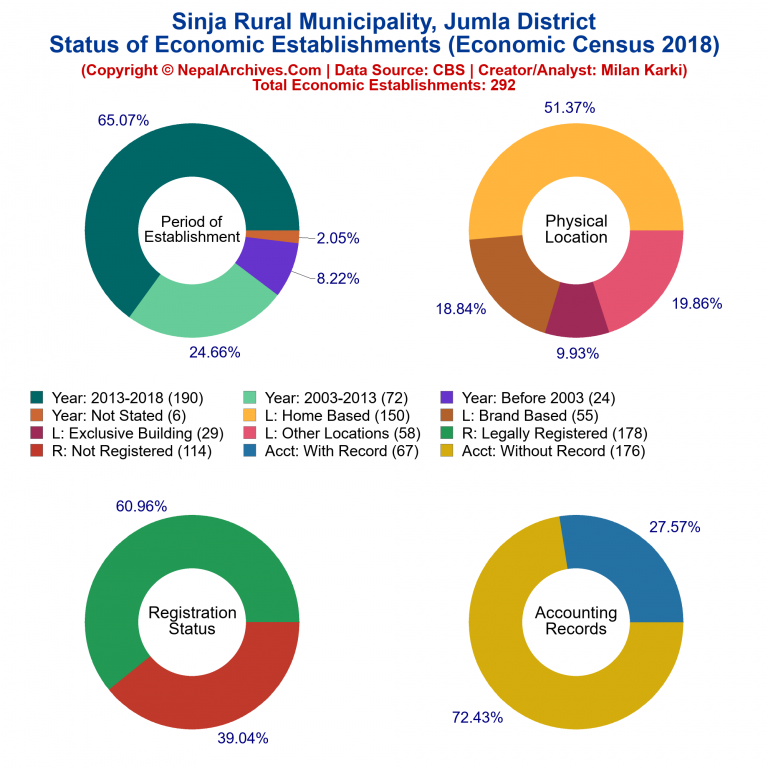 NEC 2018 Economic Establishments Charts of Sinja Rural Municipality
