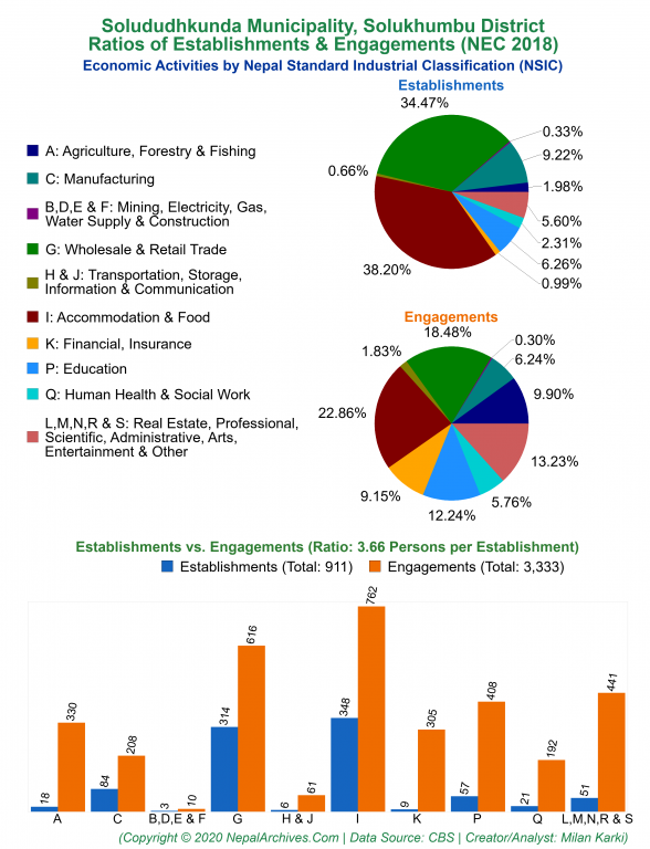 Economic Activities by NSIC Charts of Solududhkunda Municipality