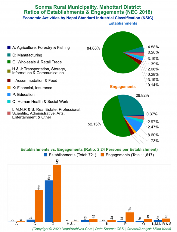 Economic Activities by NSIC Charts of Sonma Rural Municipality