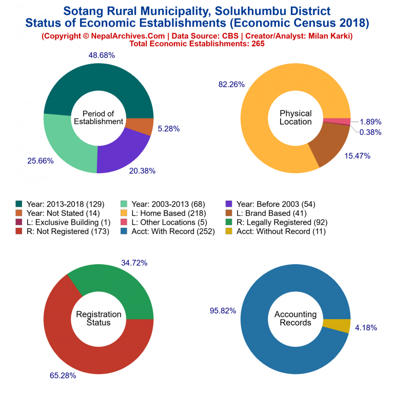 NEC 2018 Economic Establishments Charts of Sotang Rural Municipality