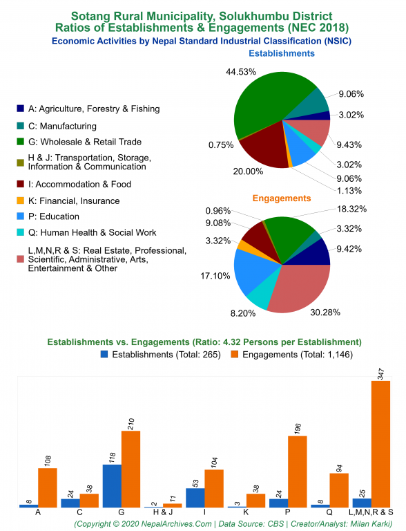 Economic Activities by NSIC Charts of Sotang Rural Municipality