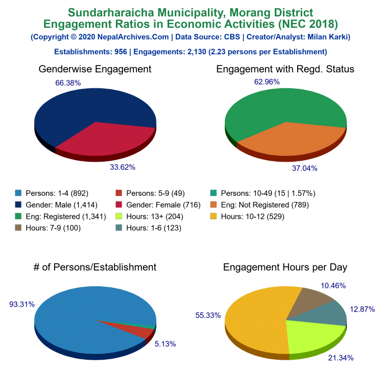 NEC 2018 Economic Engagements Charts of Sundarharaicha Municipality