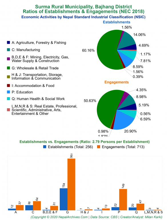 Economic Activities by NSIC Charts of Surma Rural Municipality